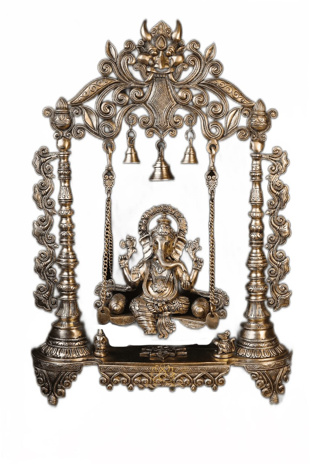 Swing Brass Ganesha Statue(68 CM) with temple look
