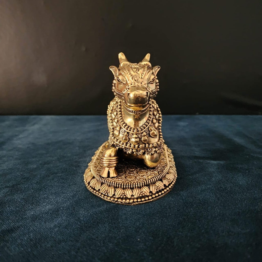 4 inch Nandi Statue Premium Brass