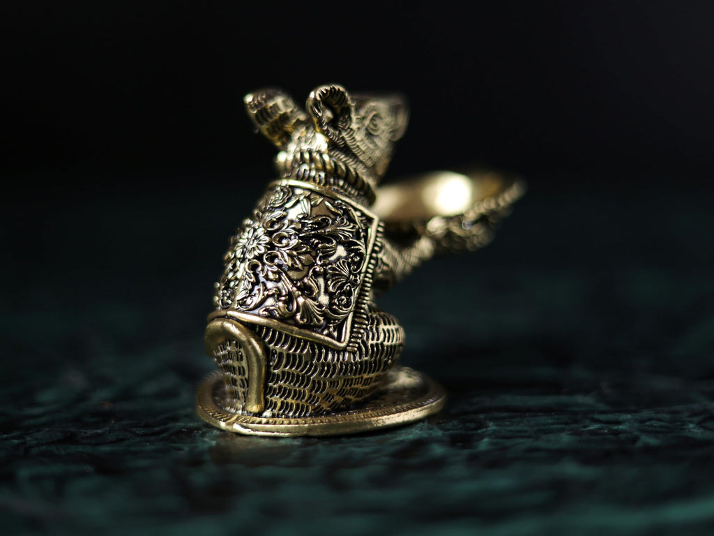Premium Brass Mouse Diya | 3.5 Inch | Small Temple Decorative Deepak 