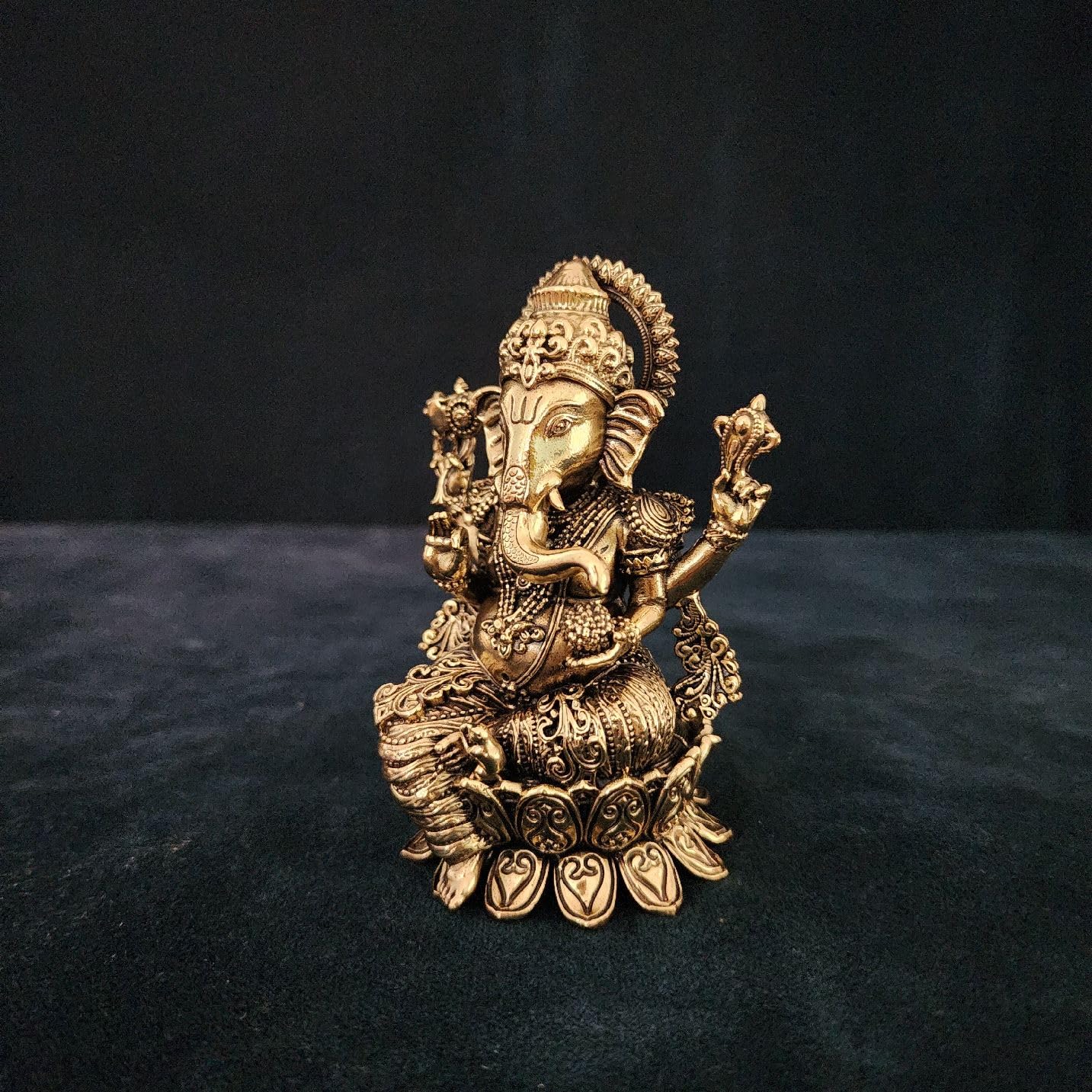 Brass Ganesh Statue, 4 inch