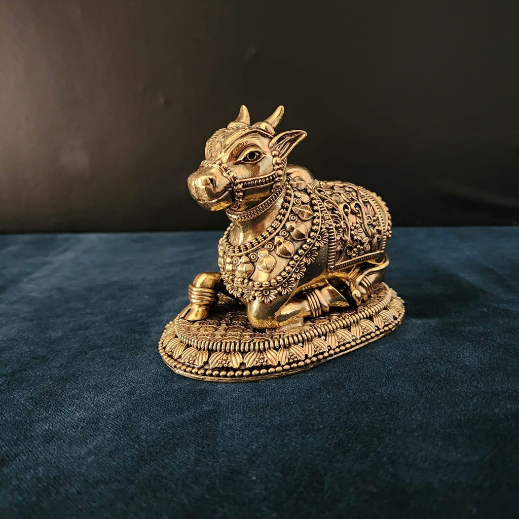 4 inch Nandi Statue Premium Brass