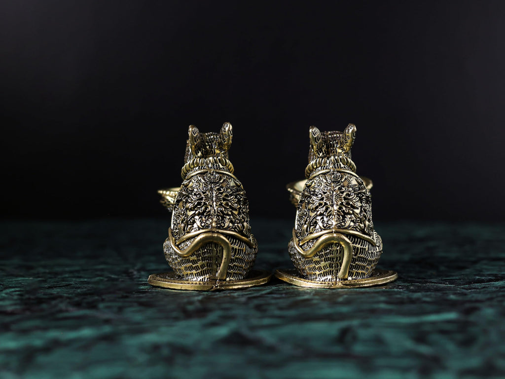 Premium Brass Mouse Diya | 3.5 Inch | Small Temple Decorative Deepak 