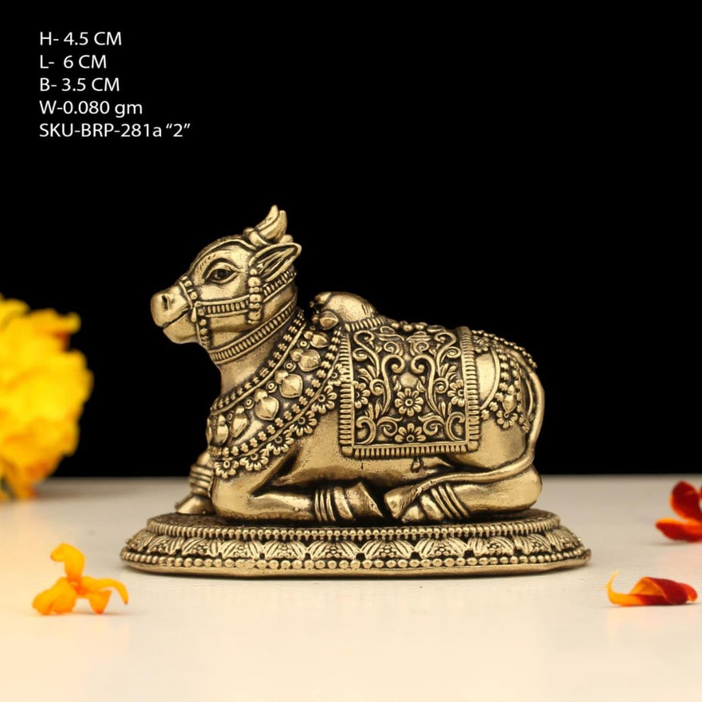 Nandi Statue Premium Brass 2 inch (70 gram)