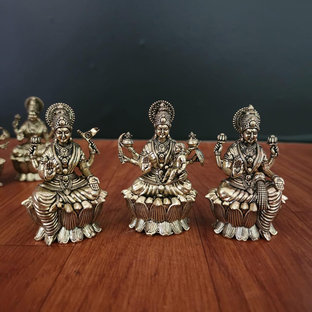 Premium Brass Ashta Lakshmi Statue – 7 cm Tall | Eight Forms of Goddess