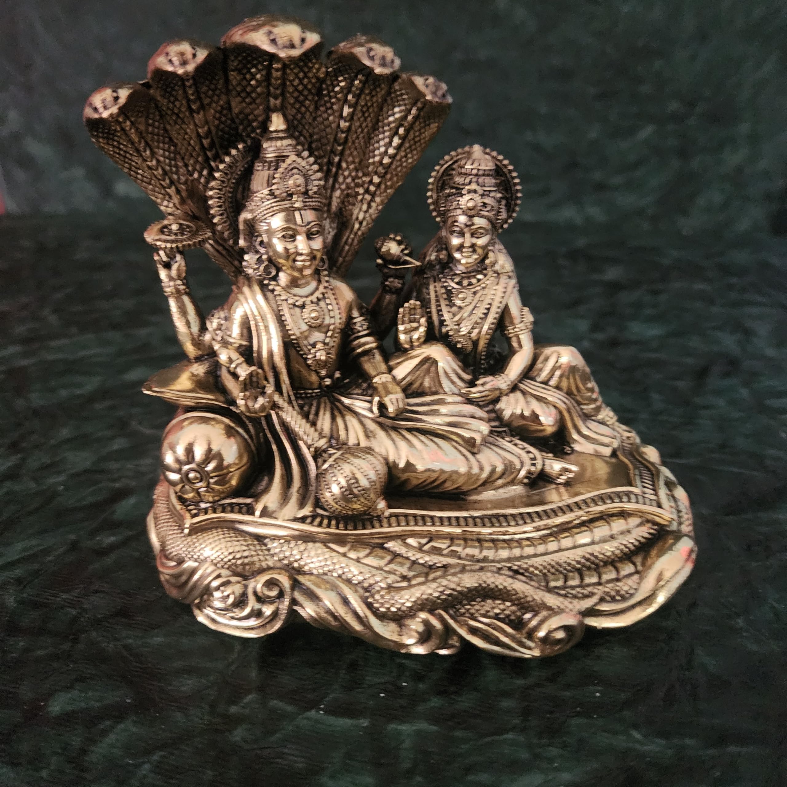 Premium Brass Sheshnaag Lord Vishnu laxmi ji