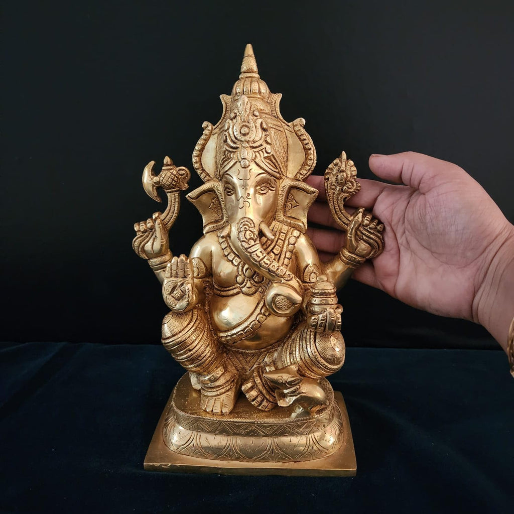 brass ganpati ji moorti for home and office 
