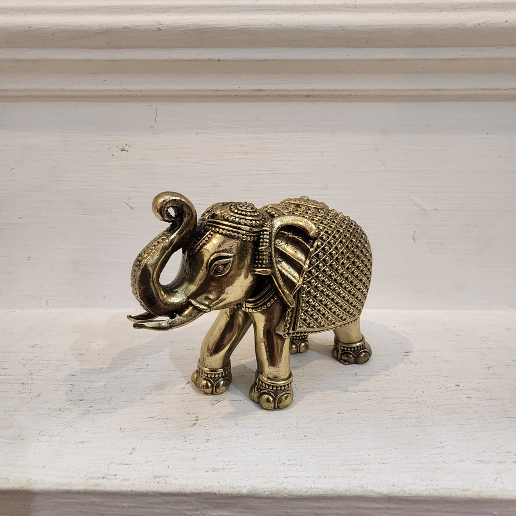 PREMIUM BRASS ELEPHANT 3 INCH STATUE FOR HOME DECOR