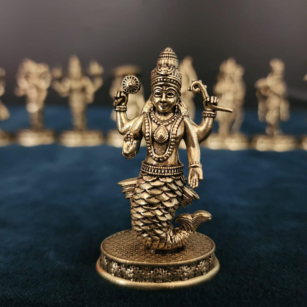 Premium Brass Lord Dashavatar of Lord Vishnu Handmade Statue