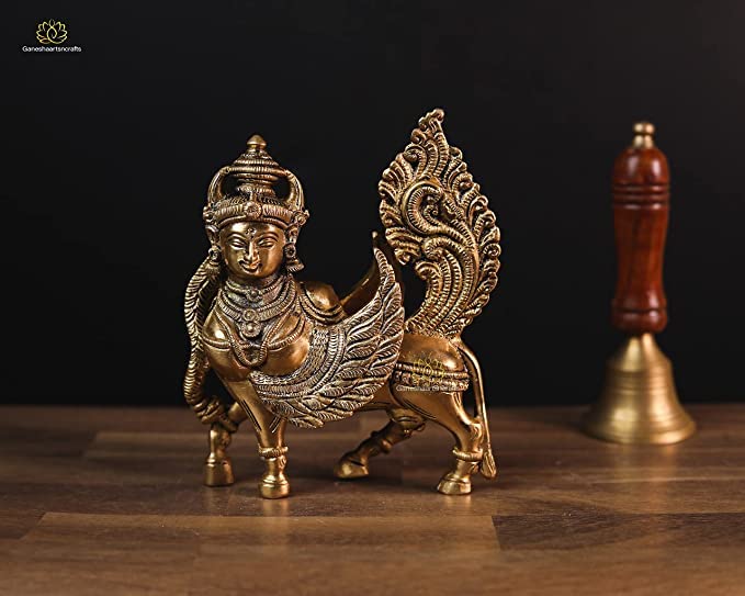 Kamdhenu Brass Statue Holy Mother Cow 14 cm (900 gram)