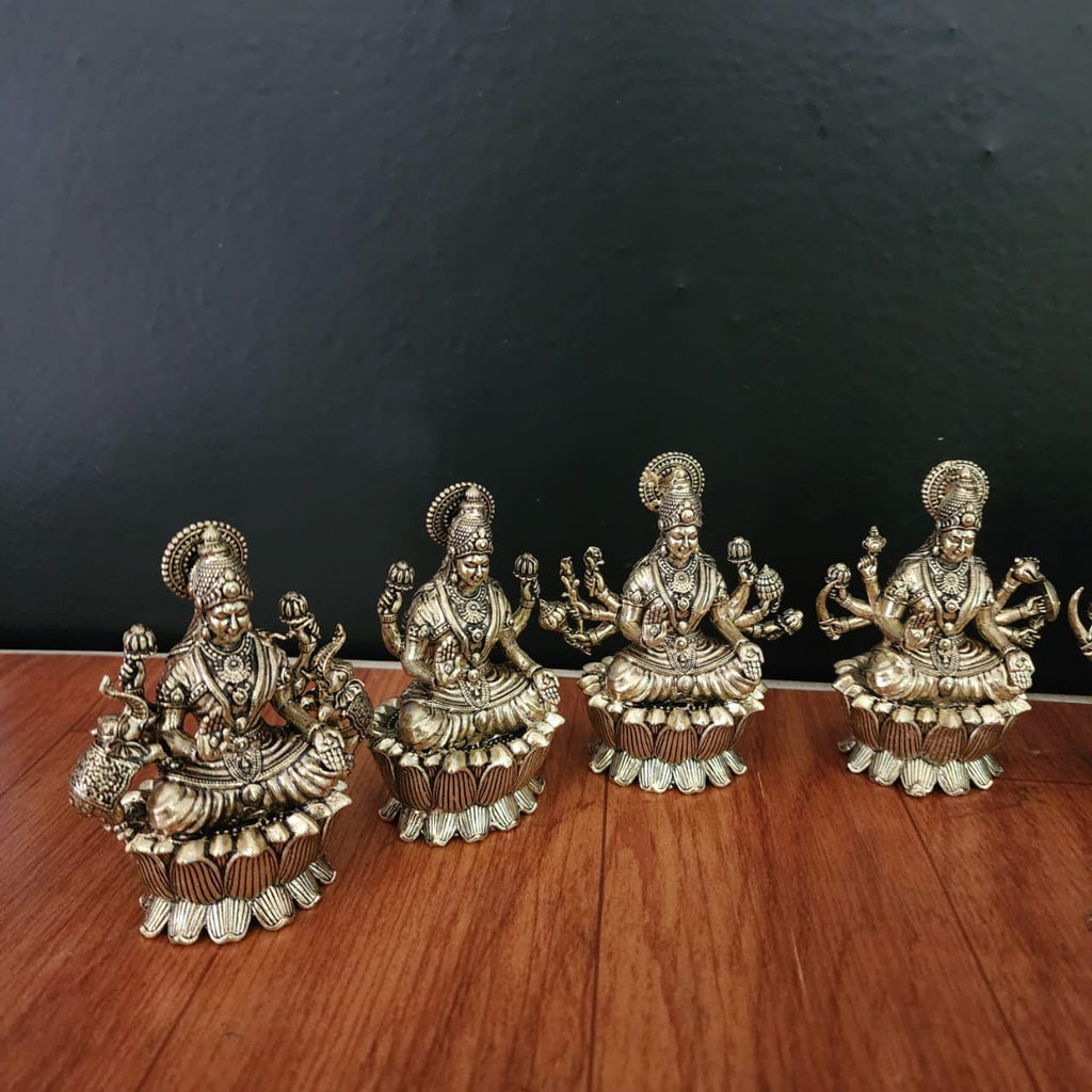 Premium Brass Ashta Lakshmi Statue – 7 cm Tall | Eight Forms of Goddess