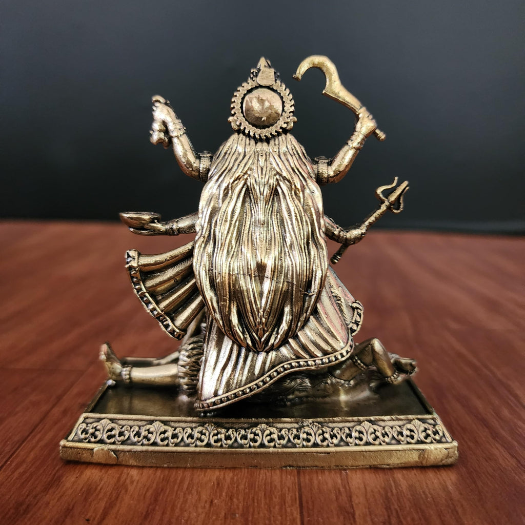 Goddess Brass Kali Idol Premium Brass 4 Inch Maa Kalika murti