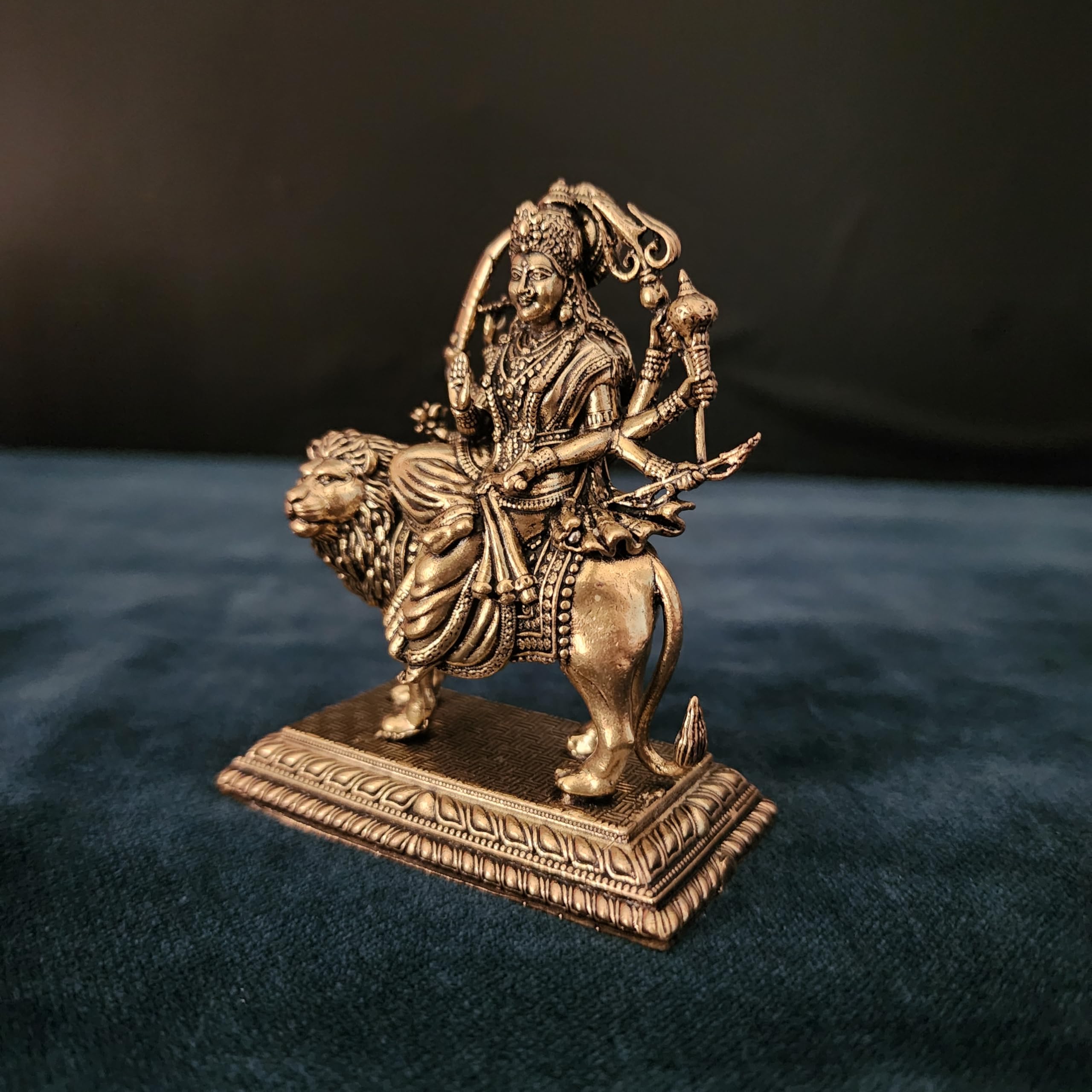 Goddess Durga Statue On Lion 3.5 Inch (130 gram)