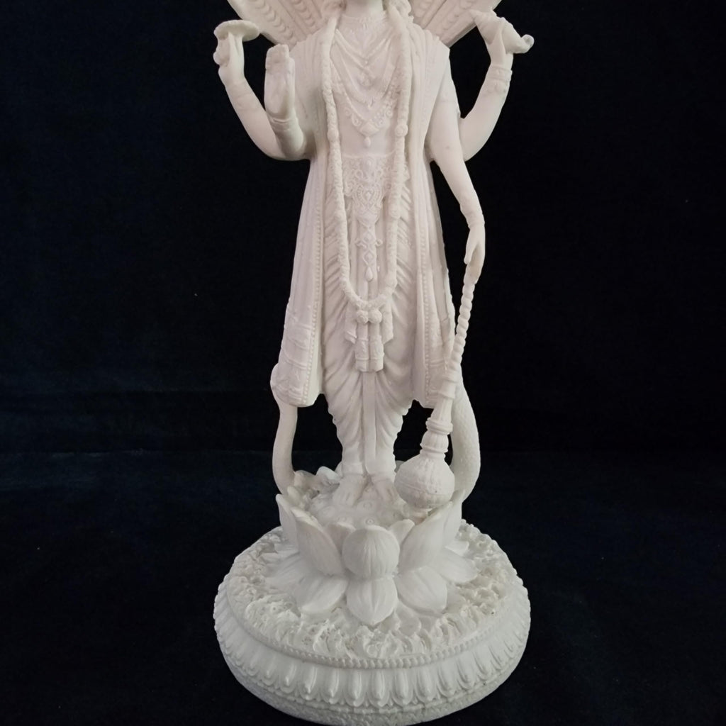 White Vishnu Idol Size 12 inch Narayan Vishnu Figurine Pack of 1