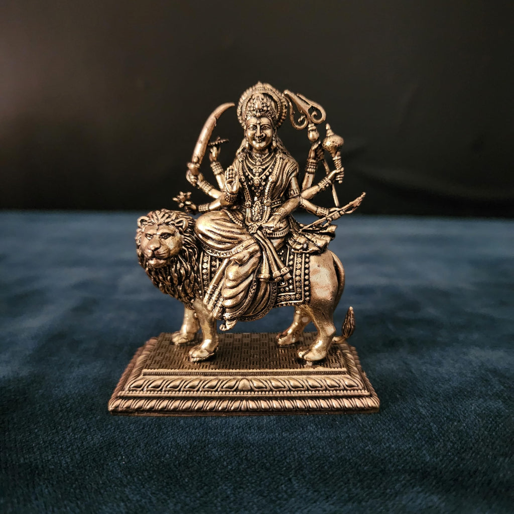 Goddess Durga Statue On Lion 3.5 Inch (130 gram)