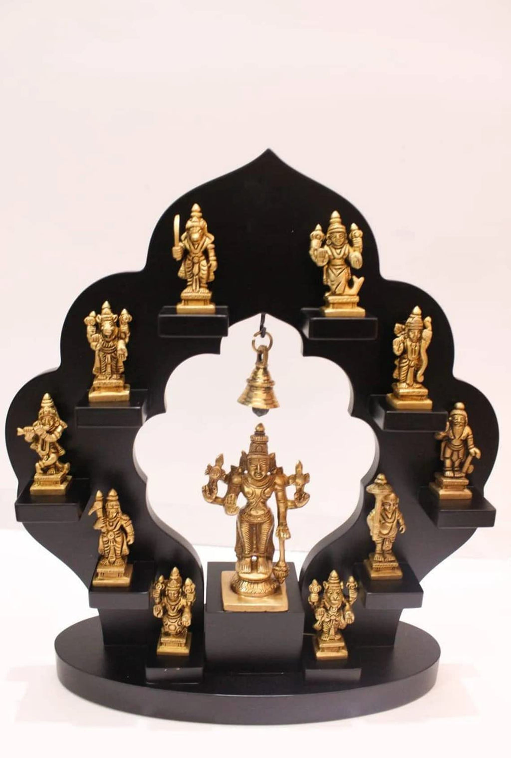Brass Vishnu Dhashavtara set with wood frame