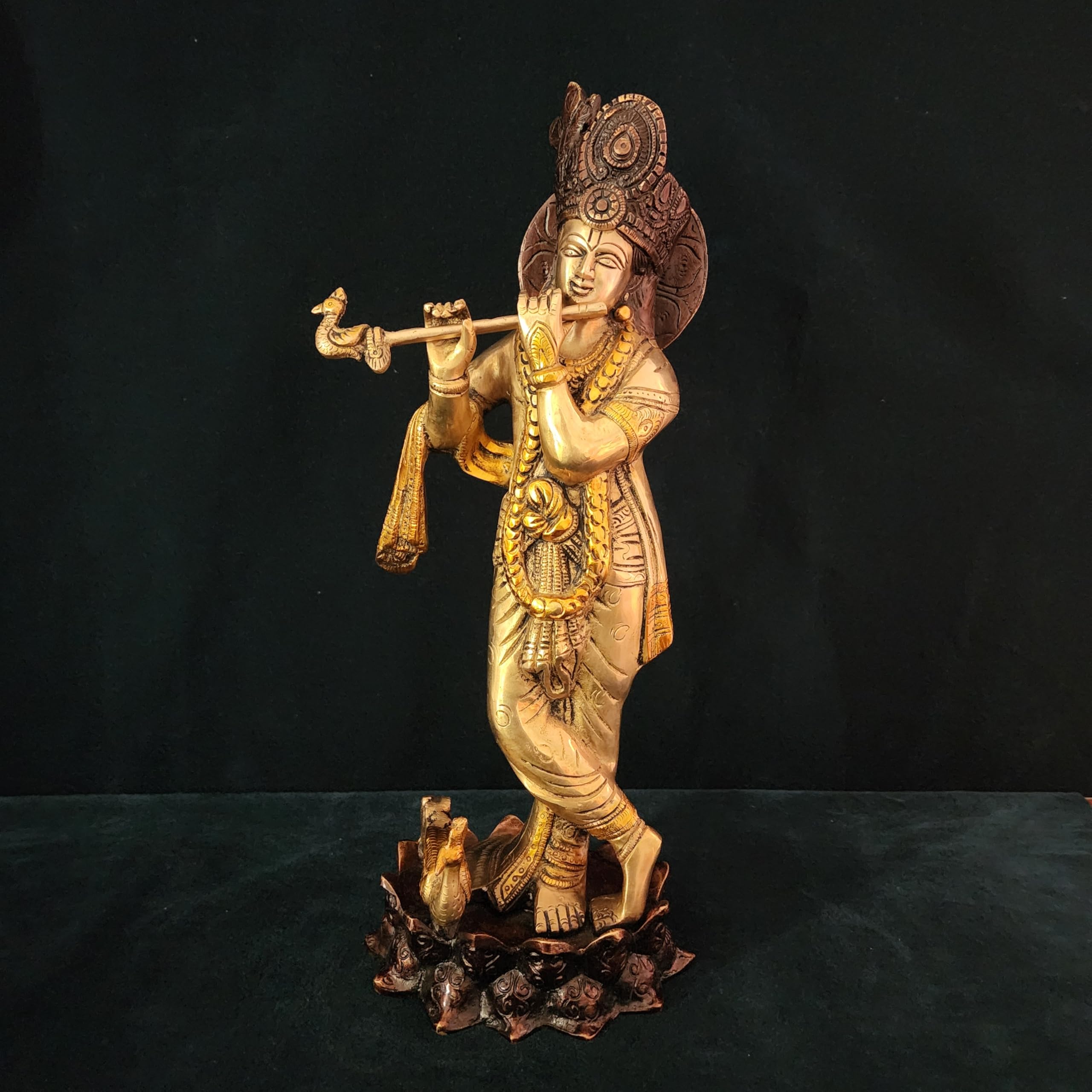 Lord Krishna Statue 16 inch Double Tone Finished