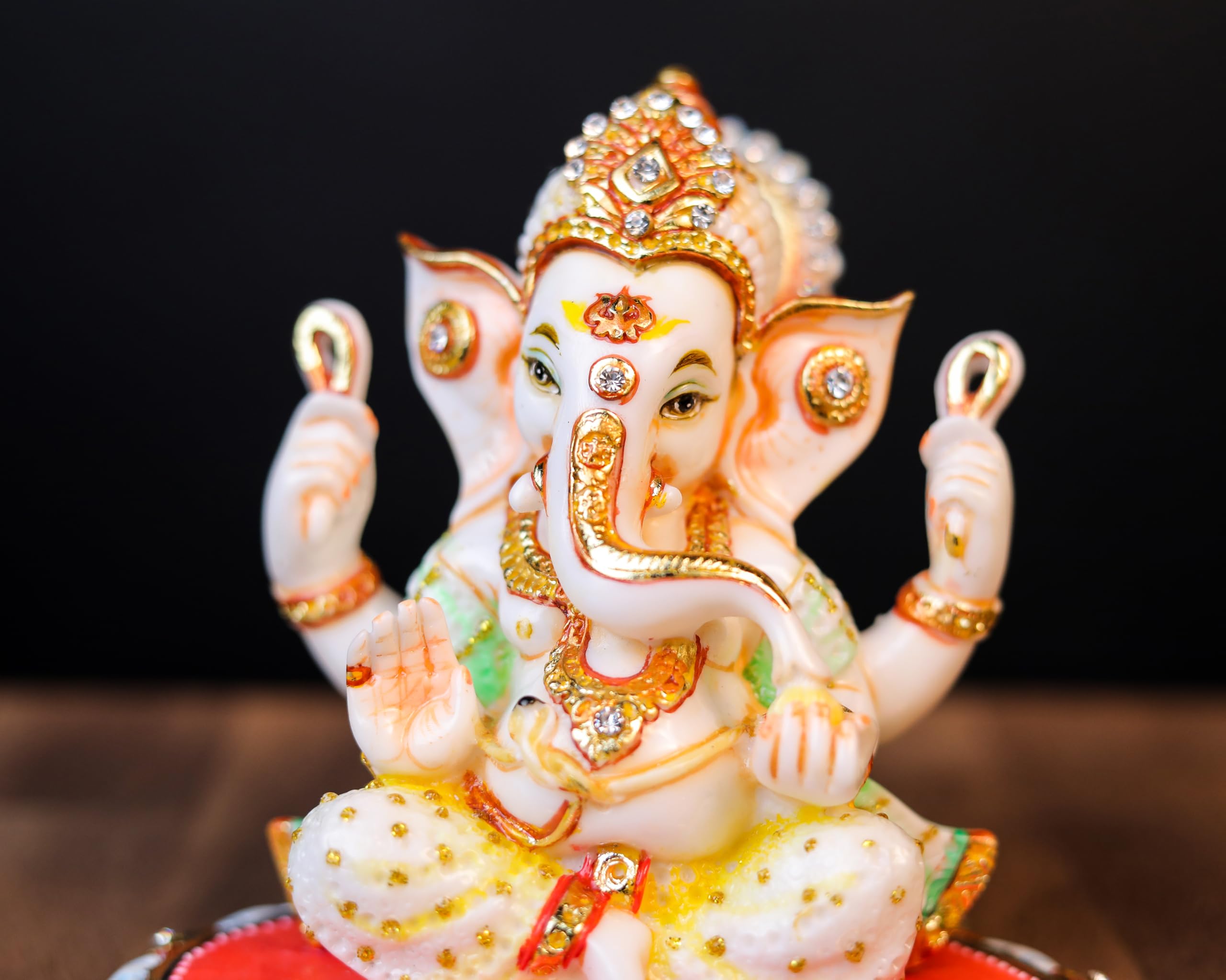 Lord Ganesh Statue Culture Marble |14 cm | Hand Painted
