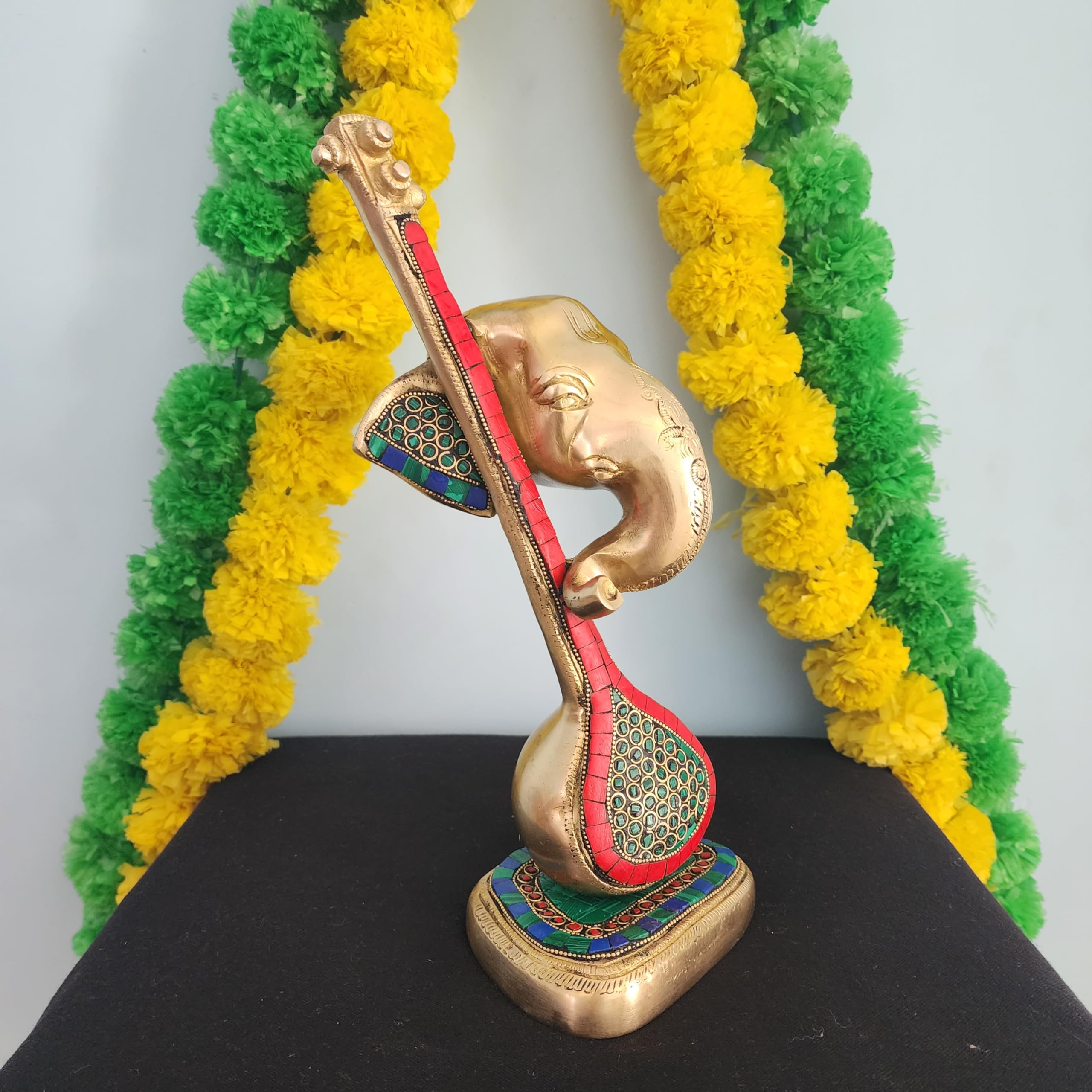  Lord Ganesh Statue 11.5 Inch Veena Ganesh Idol 