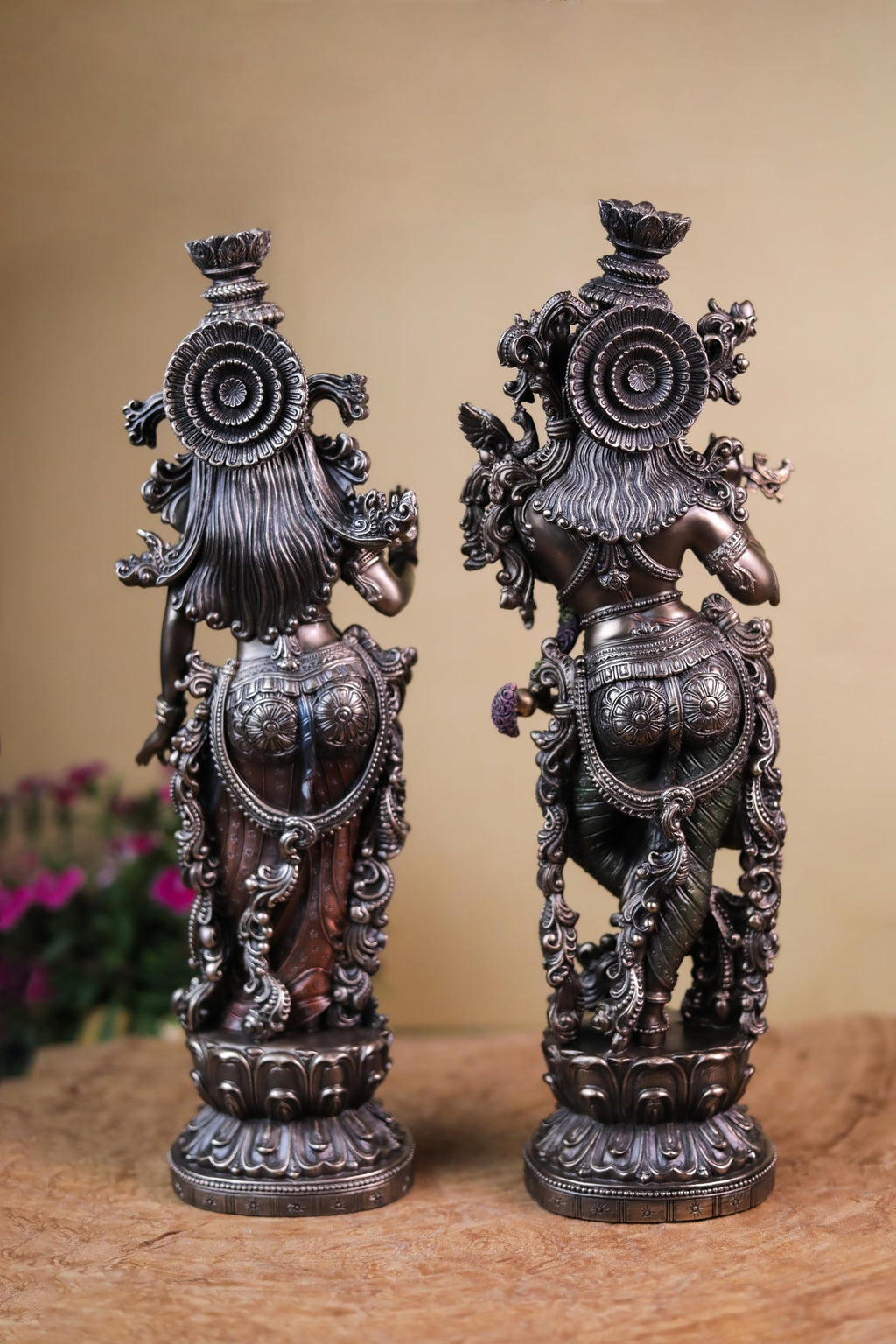 Radha Krishna Statue 15 Inch Bronze Finished