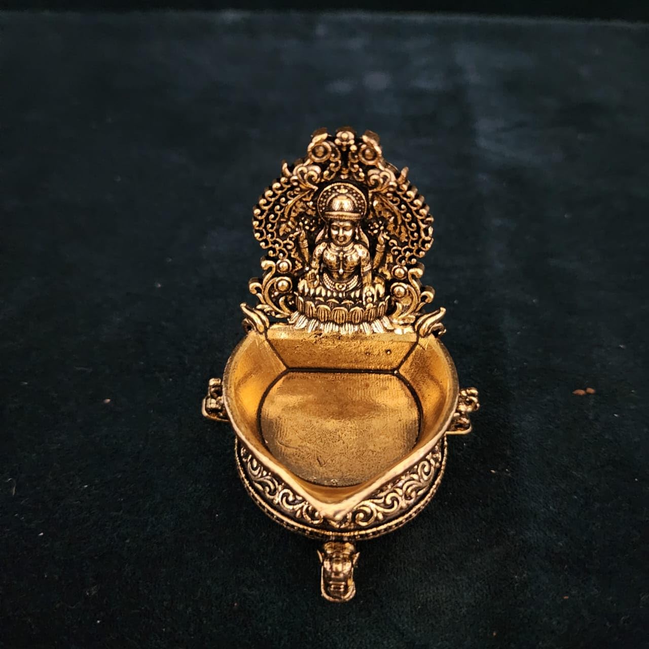Handcrafted Premium Brass Laxmi maa Diya | 7 cm (100gram)