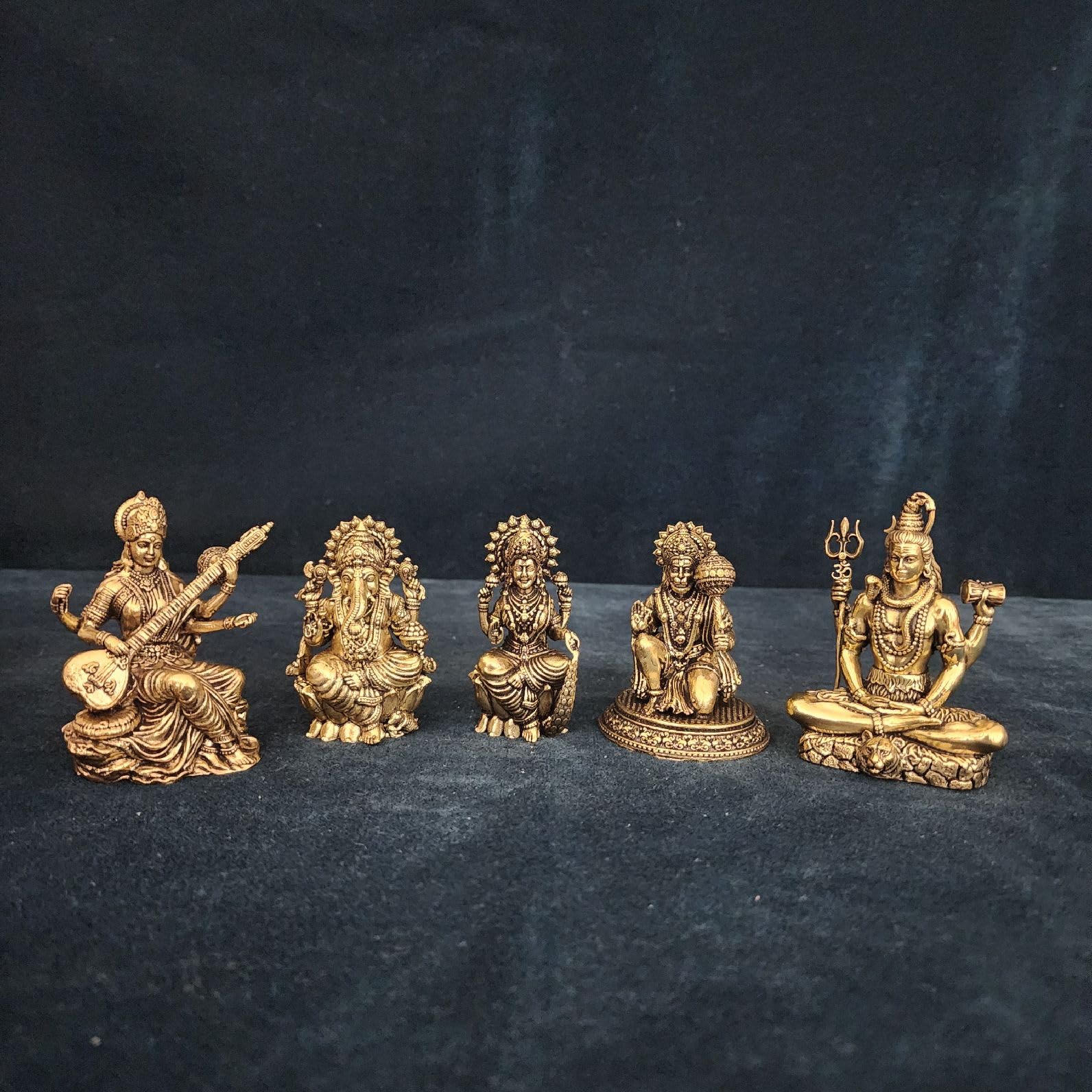 MATA Laxmi, Lord Ganesh, Maa Saraswati, Lord Shiva & Lord Hanuman 2.6 Inch Statues/IDOLS
