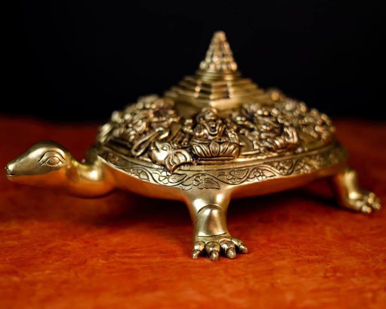 Brass Tortoise with astha Lakshmi with shri yantra statue