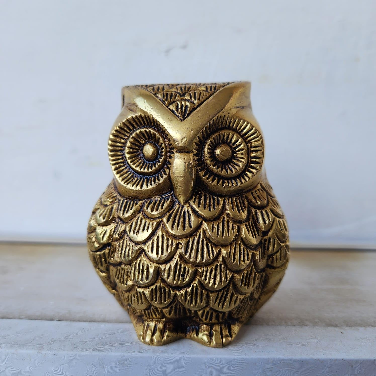 Animal Figurine Brass owl 9cm Decor Vastu