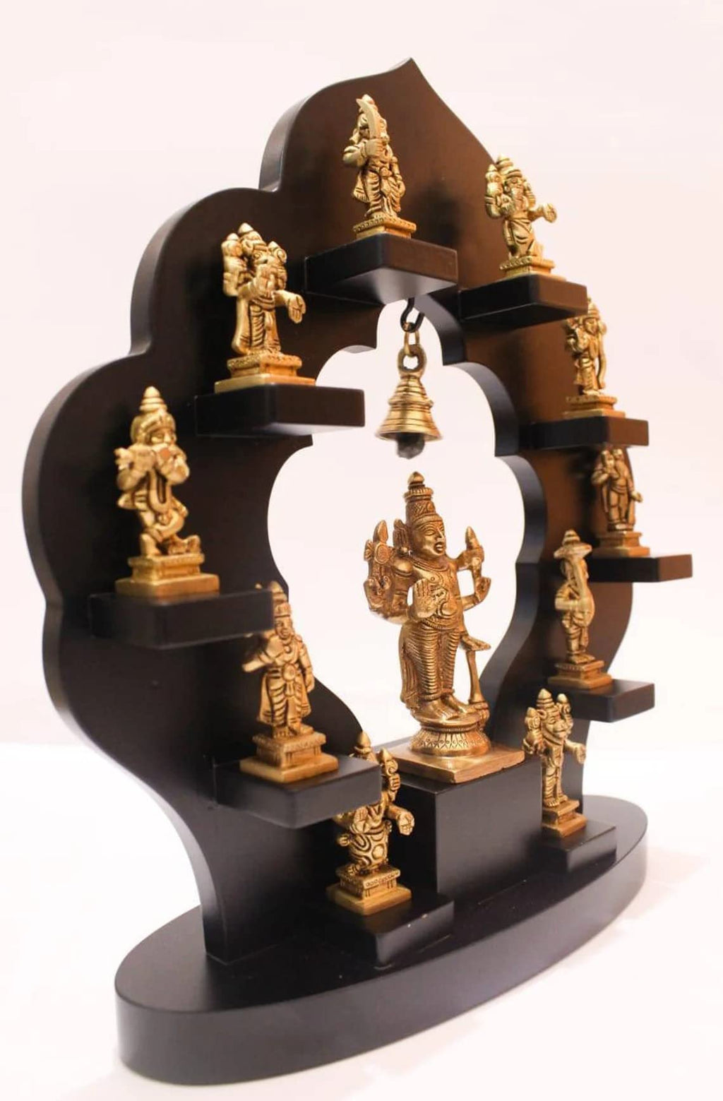 Brass Vishnu Dhashavtara set with wood frame