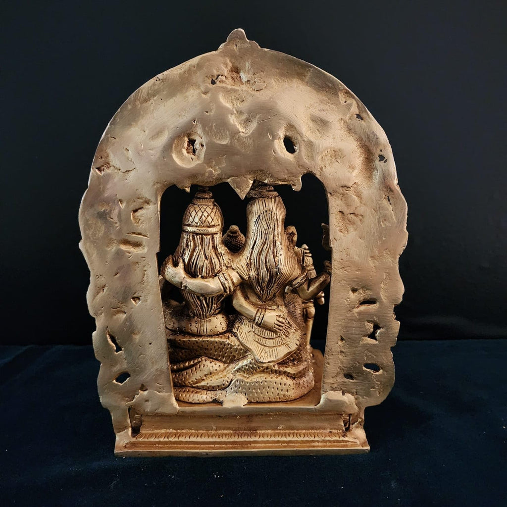 | 9 inch  Brass Shiva Family Idol |