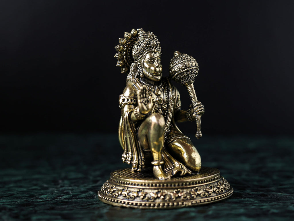 Premium Brass 2.5 / 3 / 4.8 / 8 inch Hanuman JI Statue Sitting STATUE