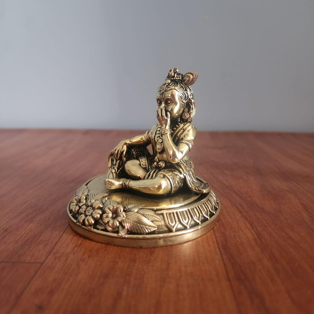 Krishna Statue Premium Brass 7.8 cm Bal Gopal Idol