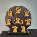SPRITUAL Arts Asth Lakshmi Statue Brass Eight Forms of Laxmi On Wood Base 30 CM TALL