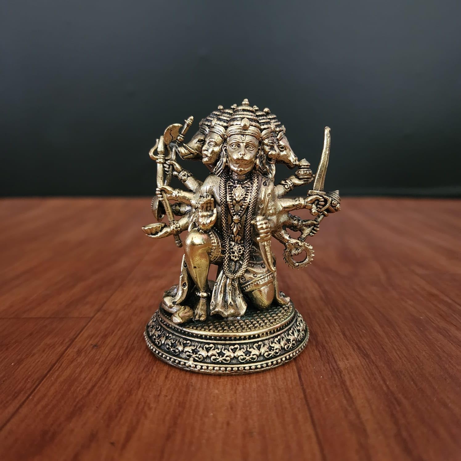 Premium Brass Panchmukhi Hanuman Statue 3 inch / 4.5 inch / 7 inch / (140 gram)