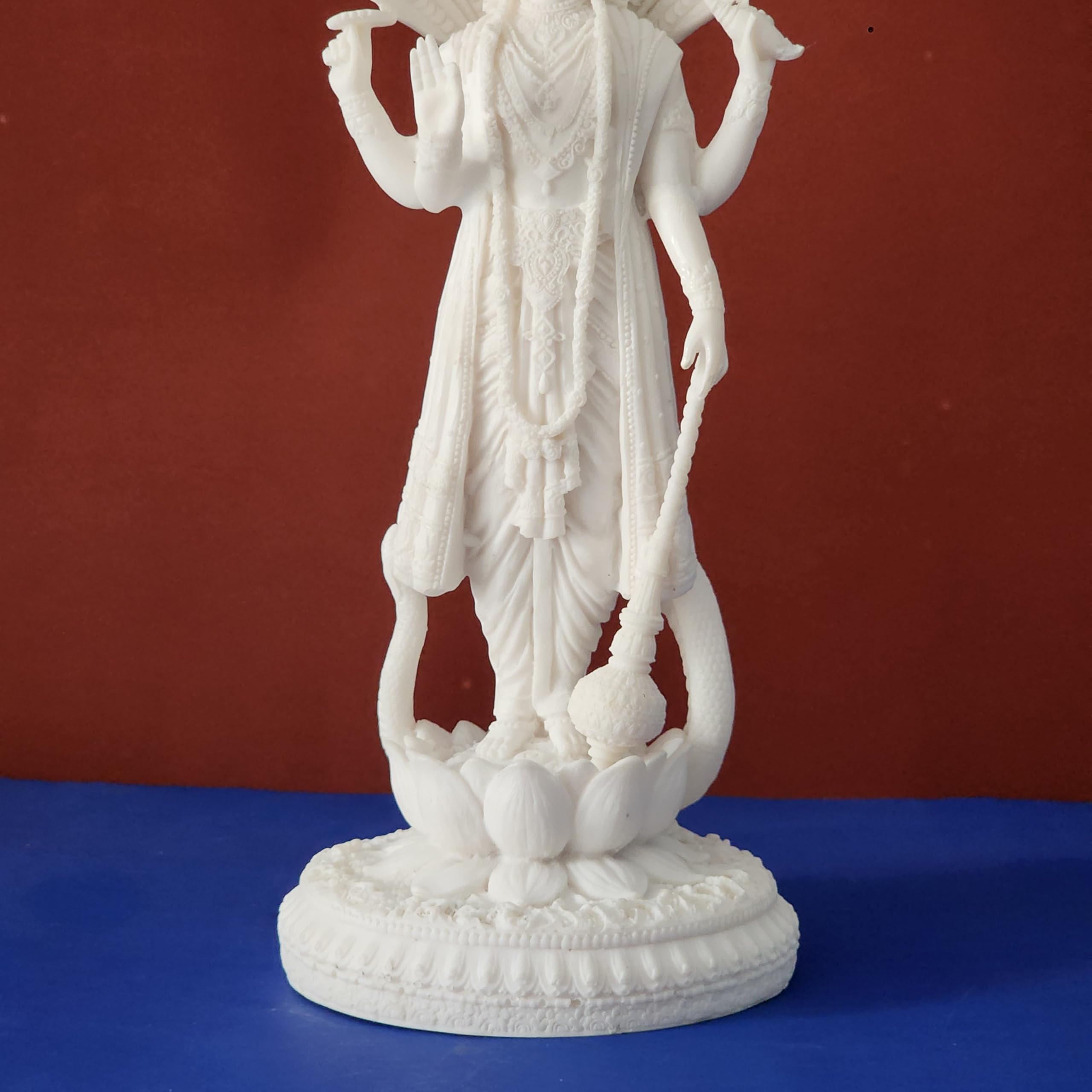 White Vishnu Idol Size 12 inch Narayan Vishnu Figurine Pack of 1