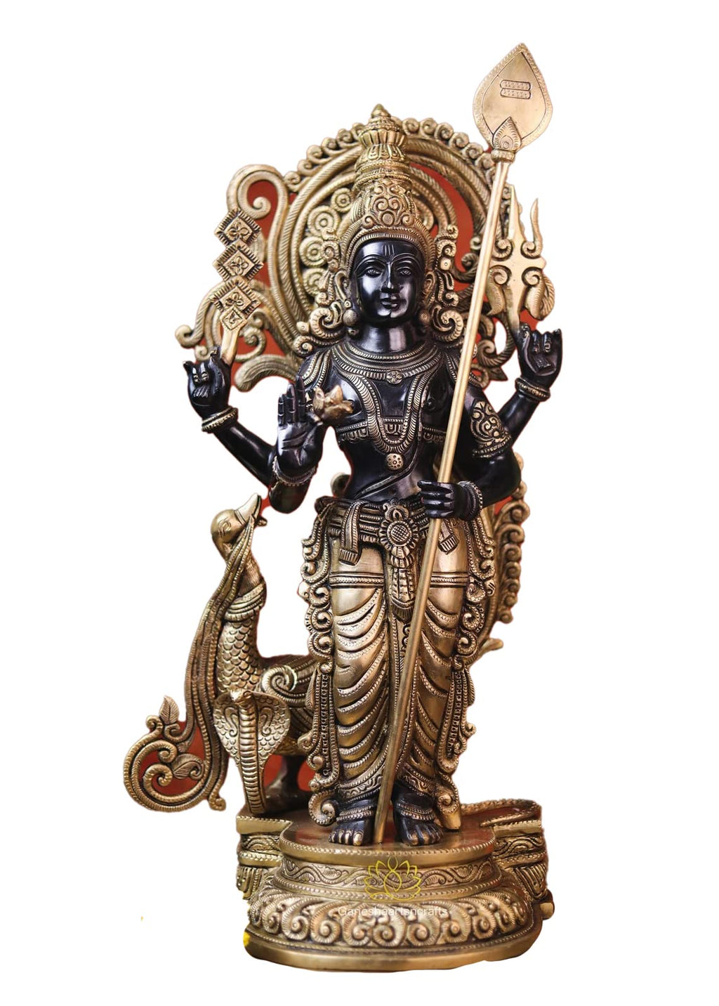 Lord Murugan Statue Brass Kartikeya Statue