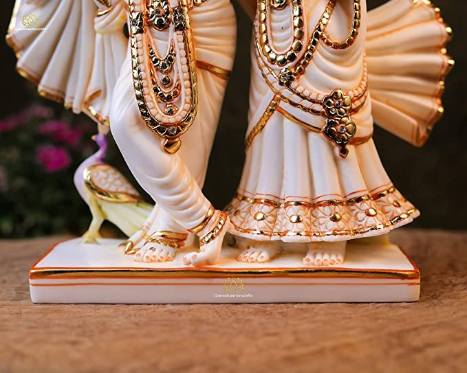  Culture Marble Standing Radha Krishna Idol