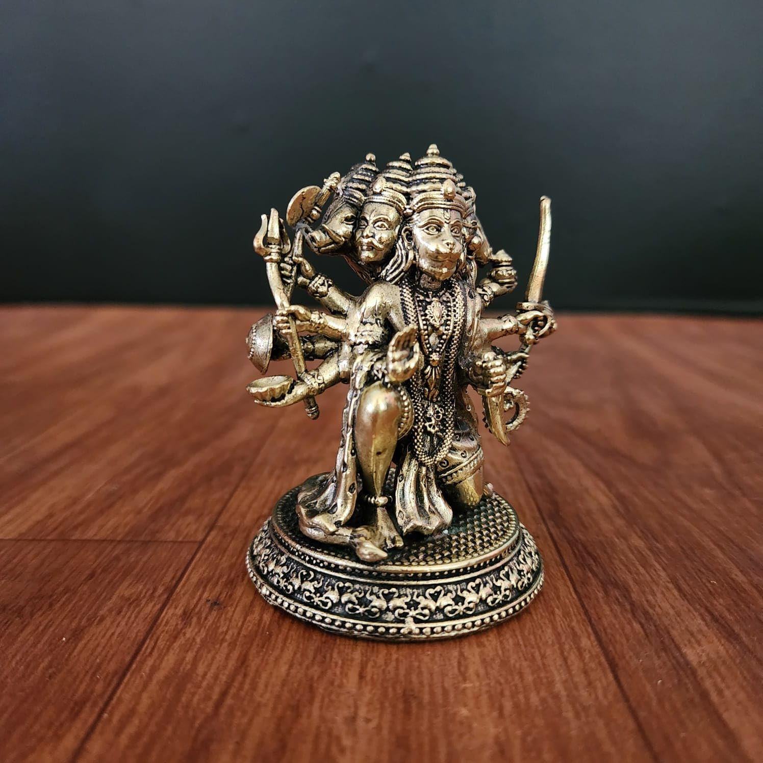 Premium Brass Panchmukhi Hanuman Statue 3 inch / 4.5 inch / 7 inch / (140 gram)
