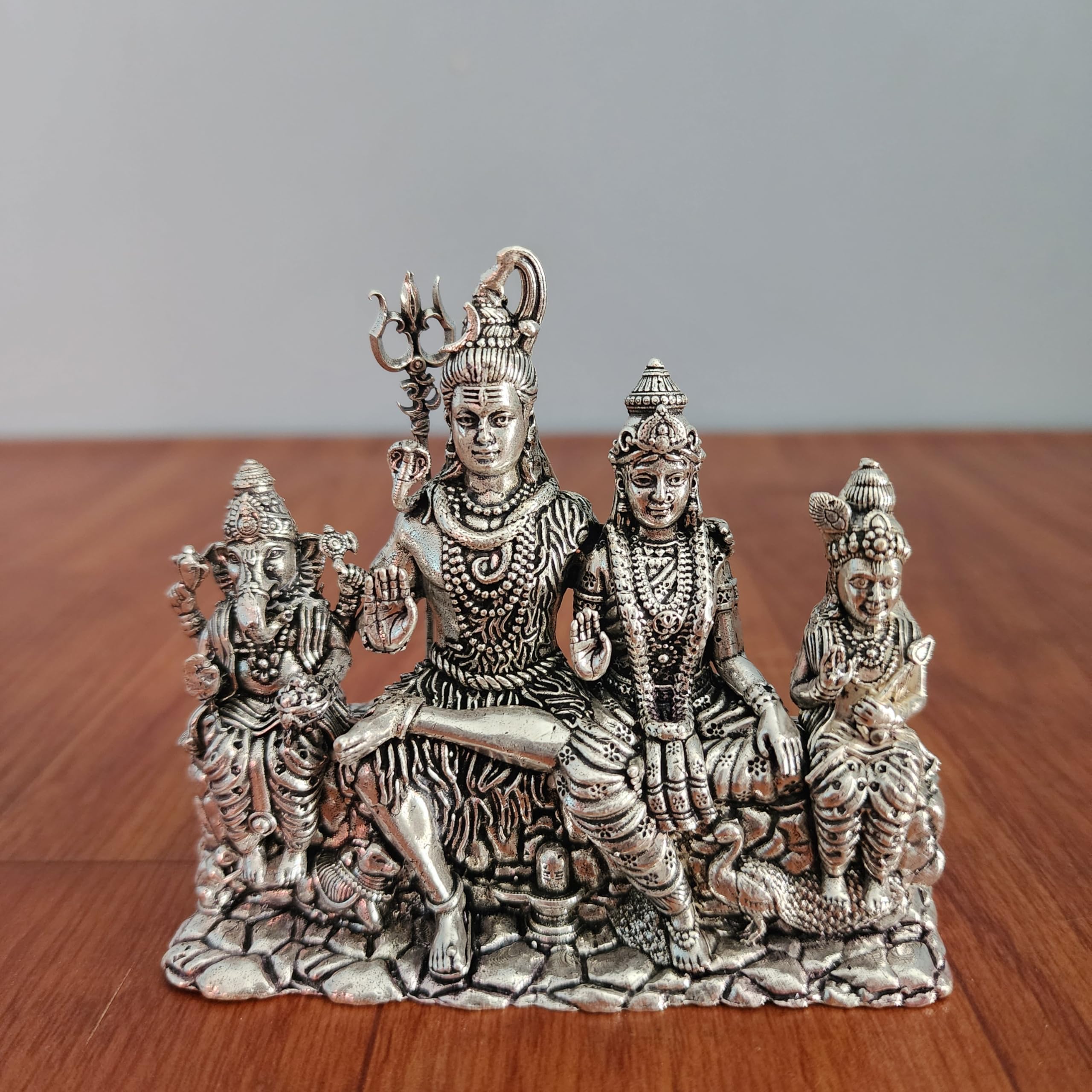 Silver Finished Brass Shiv parivaar murti