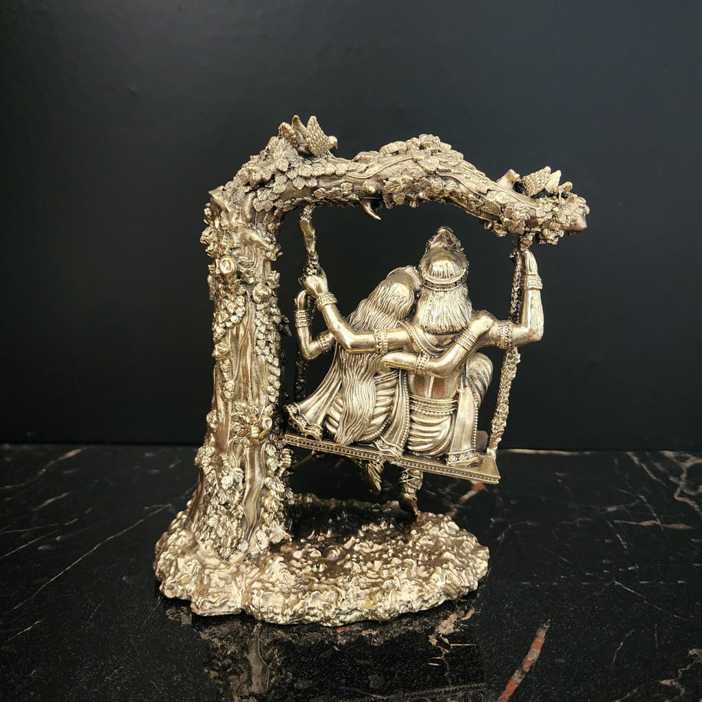 Swing Pose Rdaha Krishna Jugal Jodi |Premium Brass 6 inch (580 gram)