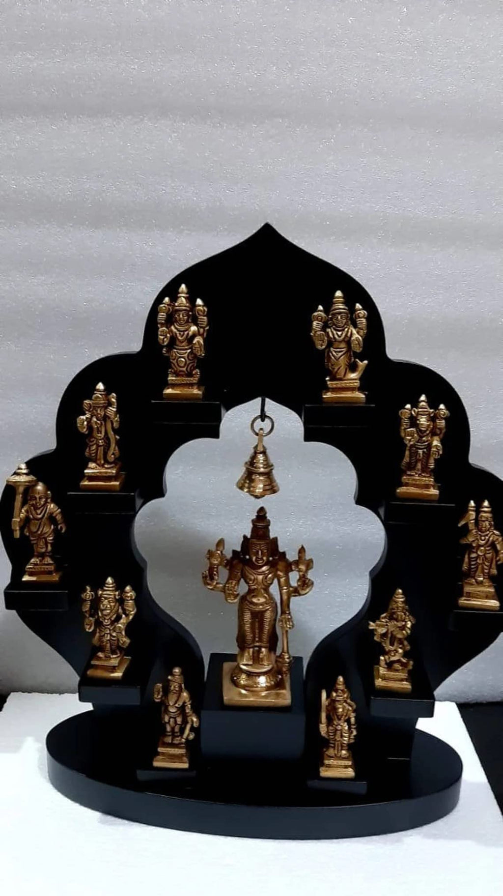 Brass Vishnu Dhashavtara set with wood frame
