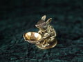 Premium Brass Mouse Diya | 3.5 Inch | Small Temple Decorative Deepak 
