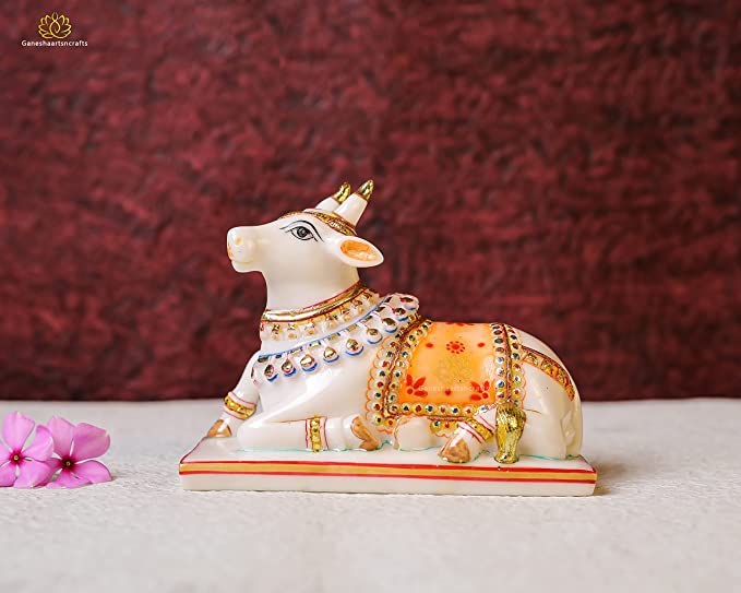 Nandi Statue Marble Dust FIGUIRNE