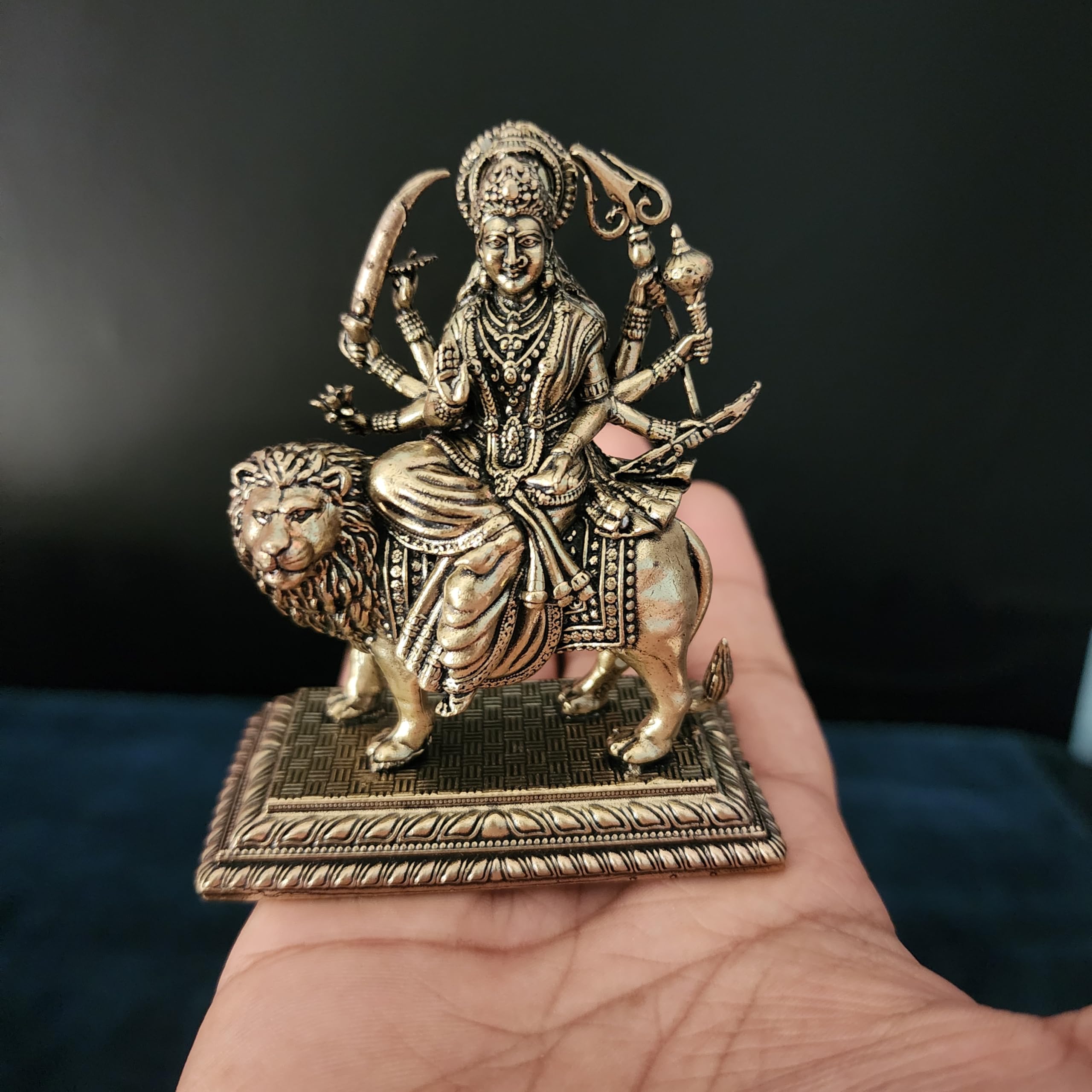 Goddess Durga Statue On Lion 3.5 Inch (130 gram)