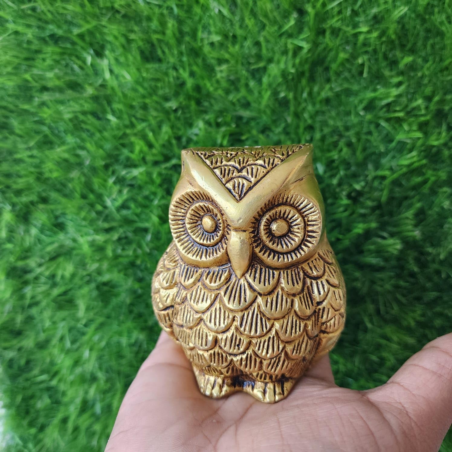 Animal Figurine Brass owl 9cm Decor Vastu
