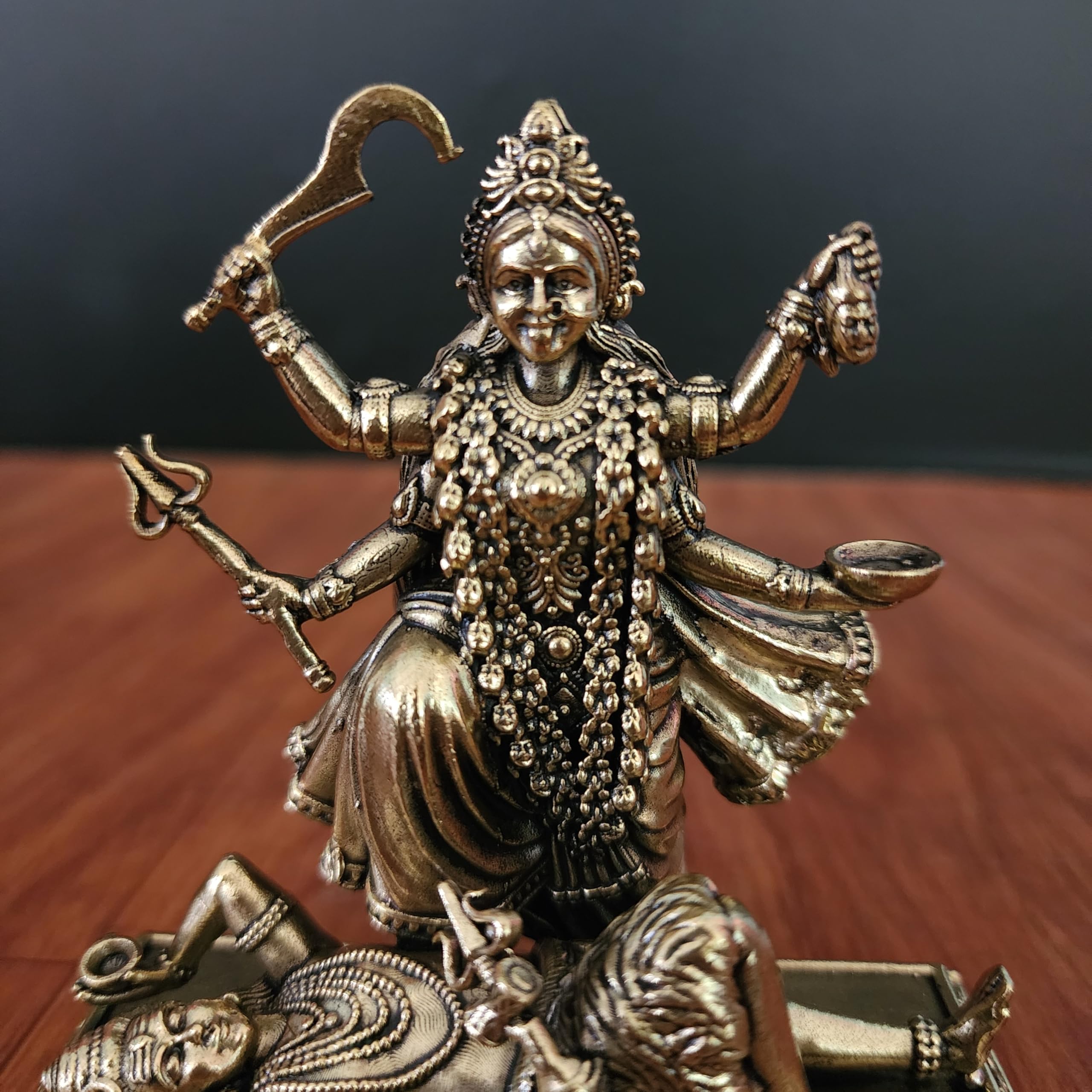 Goddess Brass Kali Idol Premium Brass 4 Inch Maa Kalika murti