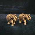 Premium Brass Elephant Set 2 Inch Pair of Elephant Figurine (150 gram set)