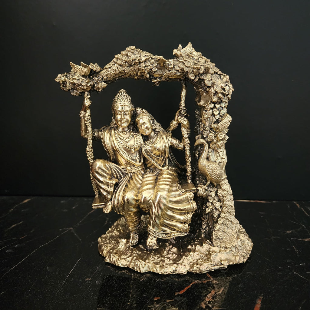 Swing Pose Rdaha Krishna Jugal Jodi |Premium Brass 6 inch (580 gram)