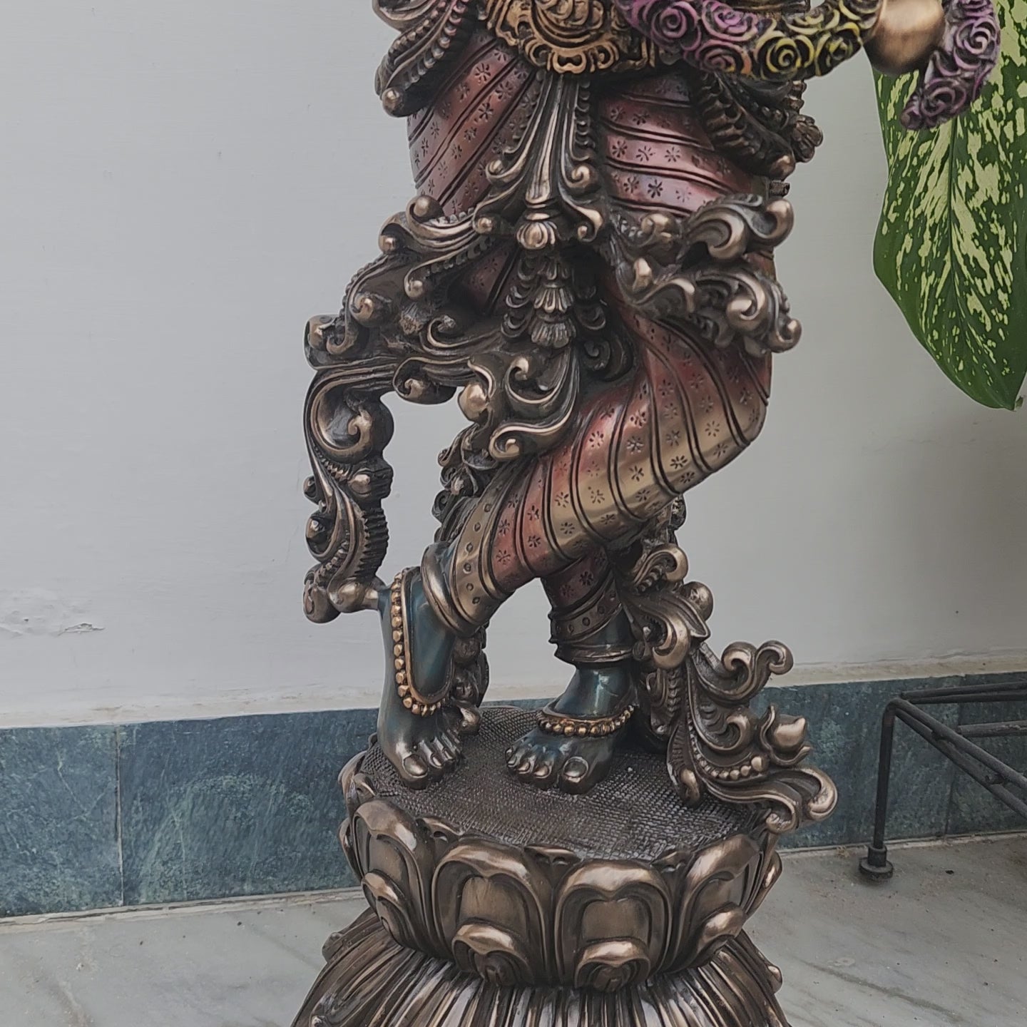 Krishna Statue resin with bronze finished
