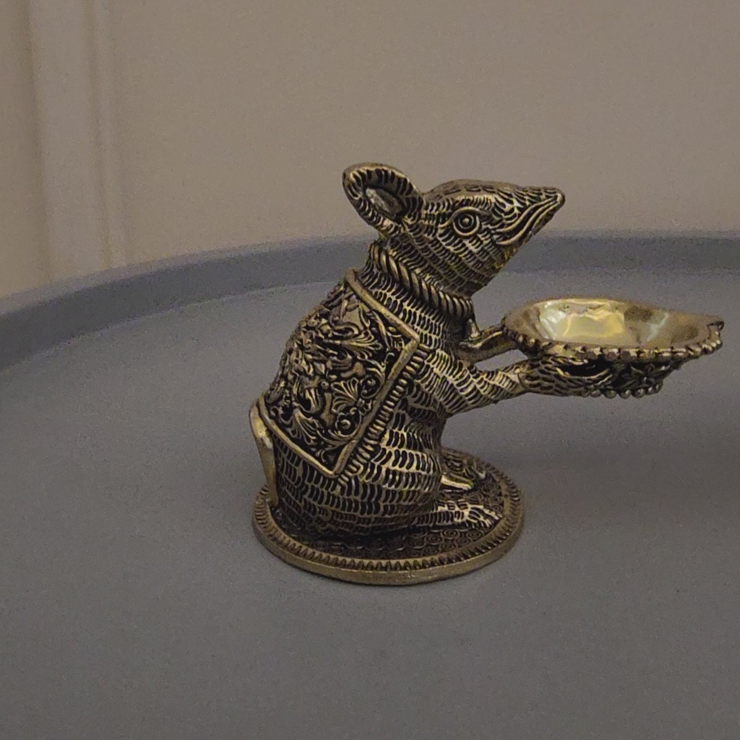 Premium Brass Mouse Diya | 3.5 Inch (180 Grams)