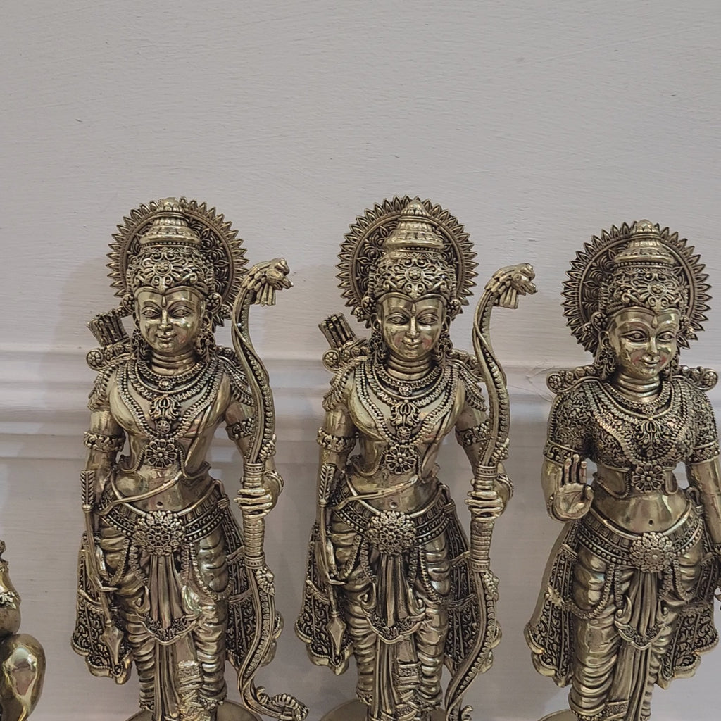9.5 inch Ram parivaar idol for your elegant home temple decor in premium brass